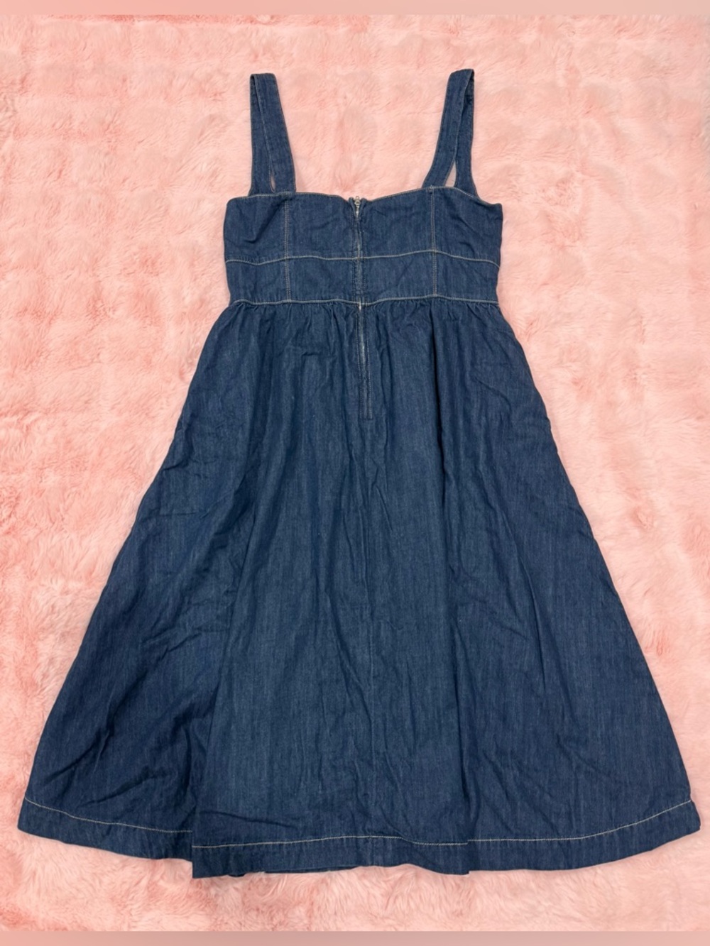 Reformation Tagliatelle Denim Midi Sleeveless Dress - Picture 3 of 7